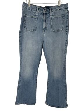 GAP 70s Flare Jeans Light Wash High Rise Stretch Denim 14/32R Casual Clean Girl
